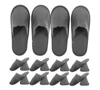 TOPBATHY 10 pares Pantuflas Desechables Antideslizantes para Hotel y Hogar Diseño Ligero y Resistente Color Gris Cómodas para Invitados y Viajes