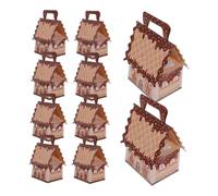 TOPBATHY 10 Piezas Caja de Dulces Forma Casita de Jengibre para Fiestas Navideñas Bonitos Porta Golosinas Cajas de Papel para Envolver Galletas de Fiesta Manualidades de Casitas