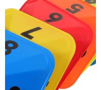 TOPBATHY 10 Piezas Conos Disco Numéricos Entrenamiento de Fútbol y Baloncesto Marcadores Portátiles y Apilables para Mejora de Coordinación y Rendimiento Deportivo