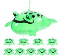 TOPBATHY 10 Piezas de Ranas Inflables Verdes de Plástico para Fiesta, Juguete Saltarín Forma de Rana, Decoración Veraniega para Eventos y Cumpleaños