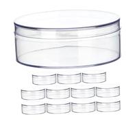 TOPBATHY 12 Cajas Redondas Para Dulces, Transparentes Y Redondas, Con Tapa, Para Guardar, Pastillas, Uñas, Cuentas Y Bisutería Pequeña, 8 Cm.