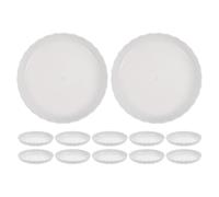 TOPBATHY 12 Piezas Bandeja para Maceta Redonda de Plástico PP 4,7 Pulgadas | Captura Agua y Da Soporte Estable, Base Plana para Maceteros y Mesas, Color Blanco