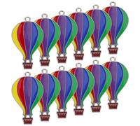 TOPBATHY 12 piezas Colgantes de Globo Aire Caliente Tropical Llaveros Metálicos Decorativos Únicos para Bolsos y Llaves Regalo Creativo para Mujeres Viajeras