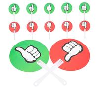 TOPBATHY 12 piezas Paletas de Votación para Aula Tablero Portátil sí No Doble Cara Rojo Verde Herramienta Interactiva para Respuesta Docente y Participación Estudiantil