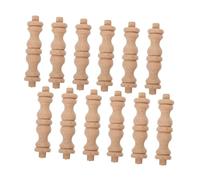 TOPBATHY 12 Piezas Spindles de Madera Sin Tallados Mano Pilares Rústicos para Mueble Bar y Cocina Decoración Versátil para Gabinetes y Barandas