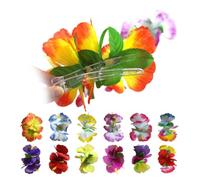 TOPBATHY 12 Pinzas Pelo de Hibisco Hawaianas, Accesorio Fácil de Colocar y Quitar, de Tela y Plástico, Ideales para Fiestas Luau y Vacaciones