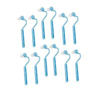 TOPBATHY 12piezas Cepillo De Baño Trapezoidal Herramientas De Limpieza para Inodoro Asas Largas para Limpieza del Hogar y Cuidado De Bebés Color Azul