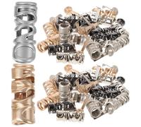 TOPBATHY 16 Cierres de Cordón Metálicos Desmontables para Pantalones Deportivos y Sudaderas Capucha, Acabados en Níquel Claro, Gris Perla, Latón y Níquel, Accesorios para Sujeción y Ajuste