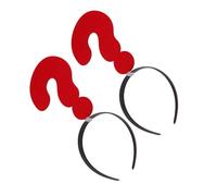 TOPBATHY 2 Aros Cabello Signo de Interrogación Rojo Banda Decorativa Divertida para Disfraz Talla Única Accesorios para Fiestas y Mascaradas Diadema Flexible para Todas las Edades