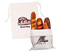 TOPBATHY 2 Bolsas de Lino para Pan Cordón, Almacenamiento de Pan Casero y Fresco, Uso Multiusos para Pasteles, Frutas y Verduras, Adecuado para Cocina y Actividades al Aire Libre