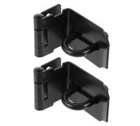 TOPBATHY 2 Cerraduras de Acero Inoxidable para Puertas Base sin Costuras y Múltiples Orificios para Fijación, Cierre de Ángulo Recto Negro Adecuado para Armarios y Gabinetes