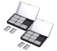 TOPBATHY 2 Juegos Paleta de Maquillaje Vacía Negra para Sombra de Ojos y Colorete, Caja de Almacenamiento Ligera Prueba de Fugas, Adecuado para Viaje y Uso DIY
