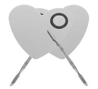 TOPBATHY 2 juegos Paleta de Mezcla Profesional de Acero Inoxidable con Diseño de Anillo Forma de Corazón de Unidades para Maquillaje Esmalte y Pigmentos Herramienta para Arte de Uñas y