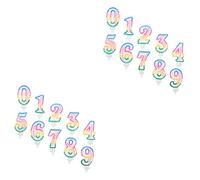 TOPBATHY 2 Juegos Velas De Cumpleaños Digitales Velas Doradas Velas con Números para Cumpleaños Velas para Volver A Encender Velas para Tartas del 0 Al 9 Adornos para Tartas De 10 Uds * 2