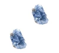 TOPBATHY 2 Piezas Adornos de lapislázuli Piedra Natural Piedra de lapislázuli especímenes minerales Joyas Roca decoración de Oro Cristal de celestita Piedras minerales Naturales Sky-Blue