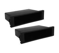 TOPBATHY 2 Piezas Bolsillo Ranura para Estéreo Bolsillo de Almacenamiento Din Marco de Montaje para Autorradio Negro Plástico para Radio de Salpicadero, Cd/dvd, Viajes y Trayectos Diarios
