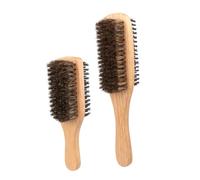 TOPBATHY 2 piezas Cepillo de Cerdas de Jabalí para Cabello Fino Doble Cara Desenredante y Alisador Práctico para Peinar y Barba Resistente y Duradero de Grande y Pequeño