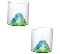 TOPBATHY 2 Piezas Copa De Vino Cóctel Whisky Gafas De Moda Antigua Cristalería Gafas De Rocas De Cristal Vasos De Café Helado Anticuado Vaso Casero Vaso De Bebida Viejo Taza Familiar Vidrio