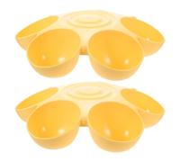 TOPBATHY 2 Piezas Cuenco Amarillo de Seis Divisiones Forma de Flor para | Plástico, Diseño de Seis Compartimentos, Apto para Perro y Gato, Uso para Comida y Agua