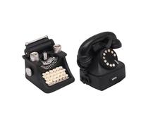 TOPBATHY 2 Piezas Decoración de Escritorio Teléfono de Máquina de Escribir Retro Adorno de Mesa Vintage Adorno de Escritorio Creativo Decoración del Hogar para Sala de Estar