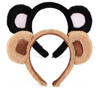 TOPBATHY 2 piezas Diademas Peluche Orejas Oso Suaves Cosplay Fiesta Halloween Navidad Accesorios Animales Niñas y Mujeres