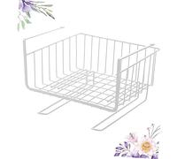 TOPBATHY 2 Piezas Estante Organizador Metálico para Armario con Estante Particionado y Almacenamiento Debajo de Mesa Resistente y Multifuncional para Cocina y Trastero Paquete de Unidades