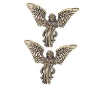 TOPBATHY 2 Piezas Estatua Ángel de Latón con Alas Guardianas Figura Miniatura de para Decoración Romántica de Hogar Oficina Estante y Escritorio