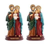 TOPBATHY 2 Piezas figuritas estatuilla del ángel de la Natividad crucifijo Felpa Escultura de Jesús y su Familia Natividad Belen Estatua de la Sagrada Familia Jesus decoración Resina