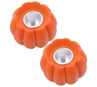 TOPBATHY 2 Piezas Halloween Candle Holders Resina Calabaza Soportes para Velas Cónicas Y Vela Tealight Decorativos para Mesa Fiesta Y Festival