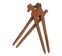 TOPBATHY 2 Piezas Horóscopo Caballo Horquilla de Madera Vintage Estilo Chino Antiguo Pasadores para Moños y Recogidos para Mujeres y Chicas