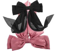 TOPBATHY 2 Piezas Horquilla de Lazo Grande para Niñas Adolescentes Pinzas Pelo Cinta Accesorios Pelo para Maquillaje para Mujeres