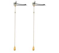 TOPBATHY 2 Piezas Interruptor de Luz de Cadena de Tracción, Cadena de Tracción Ligera, Madera E Hierro, Instalación Fácil, Uso Seguro y Fiable para Lámparas de Pared y Techo Hogar