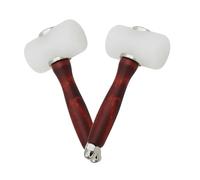 TOPBATHY 2 piezas Martillo Nylon Doble Cabeza con Mango Madera para Cuero Perforación y Estampado Herramienta Artesanal Versátil para Manualidades y Bricolaje Cuero y Carpintería Pack