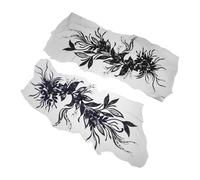 TOPBATHY 2 piezas Parches de Encaje Floral Bordados para Ropa de Negro y Azul Marino Apliques Livianos y Duraderos para Vestidos de Novia y Proyectos DIY