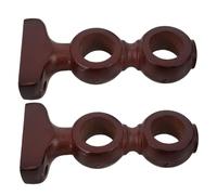 TOPBATHY 2 Piezas Soporte de Barra de Cortina de Madera Soporte de Barra de Cortina Madera Apoyo a Tringle Rideaux Café