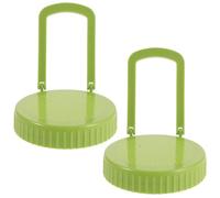 TOPBATHY 2 Piezas Tapas y Soporte para Frascos de Germinación de Plástico Verde, Boca Ancha, Reutilizables, Compatibles Semillas y Alfalfa, para Balcón y Cocina