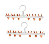 TOPBATHY 2 Piezas tendedero Multifuncional tendedero de Ropa portátil tendedero de Ropa Plegable Multipurpose Hanger Percha Pantalon tenderetes de Ropa Plegables Percha Multiusos Orange