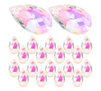 TOPBATHY 20 Cuentas de Cristal en Forma de Lágrima 38 Mm Acabado Electrochapado Ab, Prismas Colgantes para Atrapasol, Adornos de Cristal Fengshui para Bricolaje y Decoración de