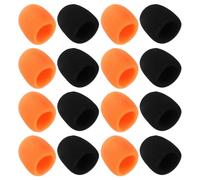 TOPBATHY 20 Fundas para Micrófono de Mano Protectores Antiviento de Esponja Gruesa Negro y Naranja Compatibles Generales Ideales para Karaoke Actuaciones y Grabaciones en Directo