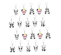TOPBATHY 20 piezas Llavero de Panda de PVC Colgante de Dibujos Animados Ligero y Compacto Decoración Multipropósito para Bolsos y Llaves Accesorio Adorable y Resistente