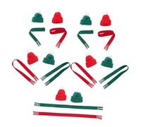 TOPBATHY 20 Piezas Mini Santa Hats And Scarves Set Small Knitted Christmas Caps And Tiny Doll Scarves In For DIY Crafts Holiday Decorations Wine Bottle Toppers Compact Convenient