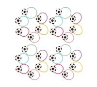 TOPBATHY 24 Piezas Cintas Ajuste Seguro y Fácil de Llevar Cabello con Diseño de Fútbol Elásticas Material de Goma y Tela para Niñas para Fiestas Infantiles y Uso Casual
