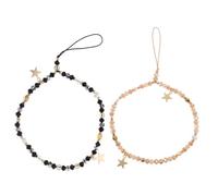 TOPBATHY 2piezas Cordón para Teléfono Móvil Antideslizante Colgante de Cinco Estrellas Correa de Muñeca para Mujeres y Niñas para Decoración Personal Diario o Eventos