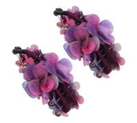 TOPBATHY 2piezas Pinzas para Tela Flores Diseño de Plátano Moradas para Mujer Accesorios Pelo Pinzas Banana Cabello Grueso Sujetador de Coleta