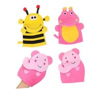 TOPBATHY 3 Guantes Exfoliantes Algodón Compuesto Varios estilos de Ducha Diseño de Dibujos Animados Paquete de 3 Piezas, Limpieza Eficaz y Agarre Cómodo Varios estilos para Niños para Ñiño