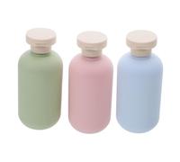 TOPBATHY 3 Piezas Botellas de Viaje Macaron Dispensadores Plásticos Recargables para Champú Acondicionador y Gel Corporal Diseño Prueba de Fugas Práctico Portátil para Organización Colorida