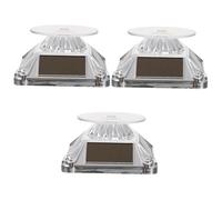 TOPBATHY 3 Piezas De Expositor De Joyas Vitrina Giratoria Expositor De Joyas Soporte Giratorio De 360 Grados Soportes Solares Giratorios para Relojes Plástico Plateado