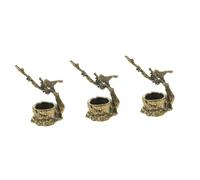 TOPBATHY 3 Piezas De Figuritas En Forma De Pájaro Bandeja para Pinceles De Caligrafía Estatua De Pájaro En Rama Figuritas De Pájaro En Rama Mini Modelo De Pájaro Estatua De Animal