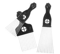 TOPBATHY 3 piezas Peine Doble Cara de Acero Inoxidable para Cabello Rizado y Barba de Diseño de Dientes Anchos para Desenredar y Estilizar Flexible y Resistente al Uso Profesional y