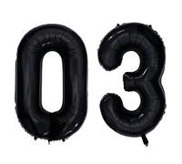 TOPBATHY 30número Globos De Negros Para Fiestas Gigantes De Números Decoración De Aniversario Aluminio